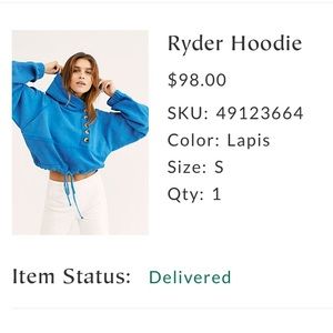 Hoodie from Free People - Blue/Small